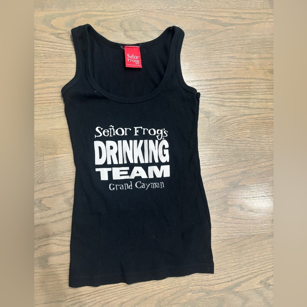 Señor frogs black tank top party savor drinking team Vintage Y2K 2000s women’s m
